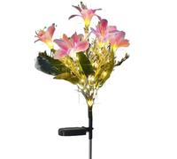 Fleurs solaires d'extérieur étanches | Sept Têtes Lys Artificiel Éclairage Décor avec Piquet,Luminaires Solaires Jardin Étanches - pour allée Parc terrasse Jardin Patio Cour Mariage Balcon