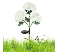 Fleurs solaires d'extérieur imperméables,lumières de fleurs solaires d'extérieur, Des fleurs solaires d'hortensia réalistes allument le jardin extérieur imperméable, Pétales et feuilles en soie, décor