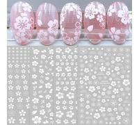Fleurs Stickers Ongles Nail Art 8 Feuilles Autocollants Ongles Autoadhésif Deco Ongle Nail Art Design Manucure