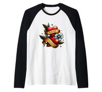 Fleurs Style Tatouage Vintage || Best Friend Forever Hearts Manche Raglan
