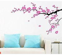Fleurs sur une branche Autocollants colorés Fleurs en floraison Brin de fleur Autocollants Cuisine Décoration Garderie Decal Décalcomanies Accueil Décor Élégant Moderne Fleurs Salon Chambre Décoration