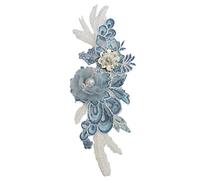 Fleurs tridimensionnelles perles paillettes col dentelle broderie applique décorative couture vêtements accessoires couture appliques fleurs