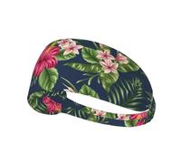 Fleurs Tropicales Frangipanier Hibiscus Nature,Bandeau de Sport Unisexe, Bandeau élastique Multi-usages pour Cheveux