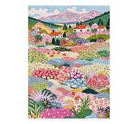 Fleurs Village Montagne 1000pcs Mini Puzzle pour Adolescents Carton Recyclé