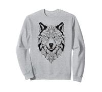 Fleurs vintage tête de loup pour amoureux des loups Sweatshirt