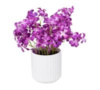 Fleurs violettes artificielles - ATMOSPHERA - Pot céramique - H27cm - D. 22cm - Intérieur