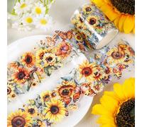 Fleurs Washi Tape Transparent, Ruban de Masquage, Ruban Adhésif Papier Décoratif, Masking Tape Adhésif, Stickers floraux pour Scrapbooking Book Journaling Artisanat de Bricolage Papiers Cadeau (B)