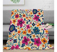 Fleurss Couverture Imprimée Couverture 3D Flanelle Couverture De Lit en Peluche Chaud Doux Et Confortable Convient Adultes Et Enfants 60x80inch(150x200cm)