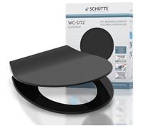 FLEUVE - ABATTANT WC - Schütte SLIM BLACK 82710, Lunette Duroplast noire, abaissement auto, détachable, cuvettes WC compatibles