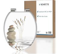 FLEUVE - ABATTANT WC - SCHÜTTE Wellness, Lunette MDF blanche, frein de chute, très résistante, testée jusqu’à 150 kg