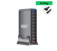 Fleuve - CHARGEUR - Chargeur 800W, 10 ports USB-C, PD3.1, station rapide pour iPhone 16, Samsung, PC - Noir, UE