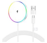 FLEUVE - Chargeurs à induction - Chargeur Induction 15W, Socle, 2M Câble, Compatible iPhone 16/15/14/13/12, AirPods