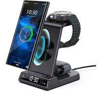 FLEUVE - Chargeurs à induction - Chargeur Induction Fil pour Samsung Galaxy S25 Ultra,Chargeur Sans Fil avec Horloge