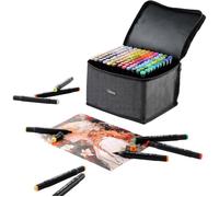 FLEUVE - Feutre Acrylique - 120 Couleurs Double Pointe, Séchage Rapide, Étui Transport - Artistes & Coloriage Adulte