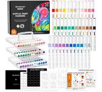 FLEUVE - Feutre Acrylique - 36 Couleurs Marqueurs Acrylique Automatique Pointe Pinceau - Céramique, Toile, Plastique