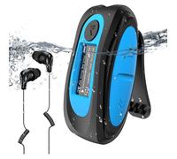 FLEUVE - Lecteurs MP3 et MP35 - Lecteur MP3 Étanche IPX8, 8Go, Clip, Écran Couleur, Radio FM, Casque et Bouchons Inclus - S07 Bleu