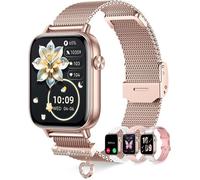 FLEUVE - Montre Connectée Intelligente - Femme 1,83"" HD 4 Bracelets Cardio Sommeil 110+ Sports Podomètre Tracker Activité Or Rose