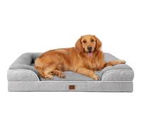 FLEUVE - Panier Chien - mémoire de forme, déhoussable, lavable, imperméable, canapé, gris-L 112 x l 81 x H 16.5 cm