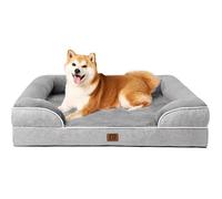 FLEUVE - Panier Chien - mémoire de forme, déhoussable, lavable, imperméable, gris - L 91 x l 68 x H 16.5 cm
