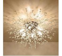 FLEUVE - Plafonnier - Lustre en Cristal Moderne, Plafonnier Doré avec Cristaux K9, 6 G9 pour Salon, Chambre, Salle à Manger