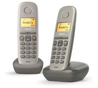 FLEUVE-Telephone Fixe-A170 Duo-2 DECT-Écran Rétroéclairé-Identification Appelant-18h Autonomie-Taupe
