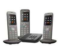 FLEUVE-Telephone Fixe-Cl660A Trio-Téléphone DECT-Répondeur-3 Combinés-Gris Anthracite