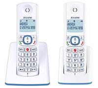 FLEUVE-Telephone Fixe-F530 Duo-Téléphone DECT-Grand Écran Rétroéclairé-Mains Libres-Blocage Appels-2 Mémoires-Blanc/Bleu