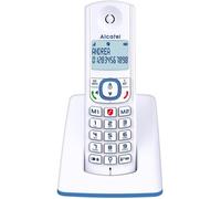 FLEUVE-Telephone Fixe-F530-Téléphone DECT-Grand Écran Rétroéclairé-Mains Libres-Blocage Appels-2 Mémoires-Blanc/Bleu