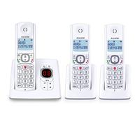 FLEUVE-Telephone Fixe-F530 Voice Trio-Téléphone DECT avec Répondeur-Grand Écran Rétroéclairé-2 Mémoires-3 Combinés-Blanc/Gris