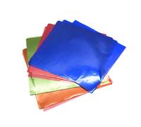 Flewdart 200pcs Cellophane Couleur 20.5x20.5cm, Feuille Colorée Cellophane, Papier Cellophane Colorée, Papier Vitrail Couleur Transparent Cristal Pour Diy Crafts Emballage Bonbon (coloré, 200pcs)