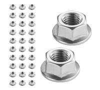 Flewdart 30pcs Ecrou A Embase Crantée M8 304 Acier Inoxydable, Ecrou Hexagonal Pour Vis ø5mm Din 6923 / Iso 4161, M5/M6/M8/M10/M12/M14 (M8 30pcs)