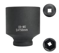 Flewdart douille longue 56mm 3/4" 6 pans, coffret douille longue a choc 3/4 56 mm, 80mm Longue, Acier Chrome-Molybdène CR-MO (56mm)