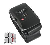 Flewdart Sangle Valise Code TSA en Croix, Sangles à Bagage TSA croisée avec étiquette Bagage Réglables Noir pour Les Voyages en Avion (Noir)