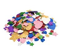 Flewdart stickers mousse 300 pcs coeur étoiles paillettes, gommette autocollants mousse Pour La DéCoration Murale, L'Artisanat DéCoratif Diy, Coloré
