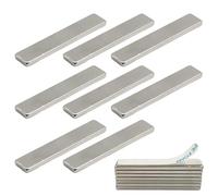 Flewtdart 8pcs Aimant Néodyme Puissant Rectangulaire Extra Forts 60x10x3 Mm, Aimant A Coller Plat Autocollant Adhésifs Blanc Avec Ruban Adhésif Double Face (8, 60x10x3mm)