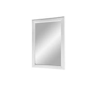 Flex 35 - Miroir mural 100x60 cm avec cadre (Blanc Matt), miroir avec une barre de bois MDF - Cadre de miroir sur mesure comprenant un miroir et une paroi arrière stable avec fixations
