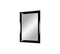 Flex 35 - Miroir mural 30x60 cm avec cadre (Noir brillant), miroir avec une barre de bois MDF - Cadre de miroir sur mesure comprenant un miroir et une paroi arrière stable avec fixations