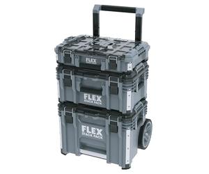 Flex 531461 Set de valises de transport STACK PACK standard (en plastique résistant aux chocs, avec fermetures à connexion rapide, mallette à outils)