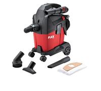 Flex Aspirateur Compact VC 6 L MC + Sacs filtrants en Non-tissé FS-F VC 6 (Noir, Rouge, aspirateur Compact avec Nettoyage Manuel du Filtre, 6 l, Classe L, aspirateur d'atelier, aspirateur Artisanal