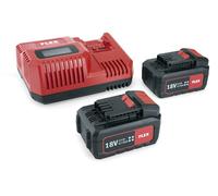 Flex Batteries Set Power 55 R, Chargeur rapide 10.8/18.0V, 2 Batteries 5Ah/18V - 491349