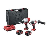 Flex Perceuse-visseuse à percussion sans fil PD2G 18-ECFC + visseuse à percussion sans fil 18,0 V IW 3/4" 18.0-EC (avec 2 batteries 5,0 Ah + chargeur, étui de transport) 516228