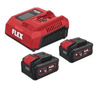 Flex Power Set 18-55 CA2, chargeur rapide et deux batteries | Compatible avec Flexpack, FlexPack 18V XL, GE 6 X 18-EC, LB 125-15 18-EC C, LBE 76 18-EC, etc.