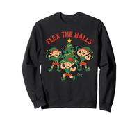Flex The Halls Entraînement de Noël Elf Gym Fitness Vacances Sweatshirt
