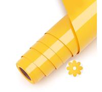 Flex Thermocollant Jaune Pour Tissu, 3d Puff Vinyle Thermocollant 25 X 244cm HTV Rouleau pour pour T-Shirts, Vêtements Sacs, Cadeaux de Bricolage, Effet de motif tridimensionnel, Facile à utiliser
