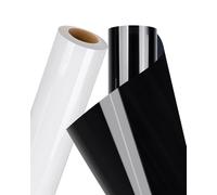 Flex thermocollant - lot de 2 rouleaux (30,5 cm x 3 m) noir et blanc. Vinyle thermocollant premium pour textile, compatible avec tous traceurs. Idéal pour vêtements, sacs, DIY et personnalisation.