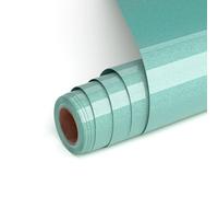 Flex Thermocollant Pour Tissu à Paillettes, Bleu Clair Vinyle Thermocollant à Paillettes DIY Vinyles de Transfert à Chaud, 30.5x182cm HTV Film de Traceur Textile Pour Cricut et Silhouette Cameo