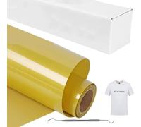 Flex Thermocollant pour Tissu Doré,Vinyl Thermocollant HTV Rouleau 30.5×365cm Flex Thermocollant Transfert Film Plotter Pour DIY t-shirts,Autres Tissus,Facile à Couper et à Désherber