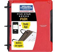 Flex \U2013 Classeur Hybride De 2,5 Cm Avec Onglets, Couverture Personnalisable, Carnet Et Classeur À 3 Anneaux Tout-En-Un, Rouge (29326ab2)[Z875]