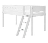 Lit mi hauteur Lit mi-hauteur WHITE 90x200 avec échelle inclinée