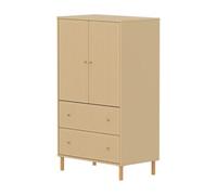 Flexa Saga Armoire 2 Portes et 2 tiroirs a facades rainurees Beige Sable | Flexa - ref. 81-42504-536 - 5706459182131 - dim. 45x75x130cm - Beige - Materiaux mixtes